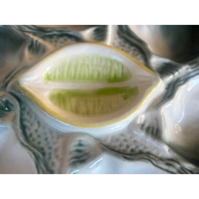 French Vintage French Oyster Plate by Saint Clement For Sale - Image 3 of 11