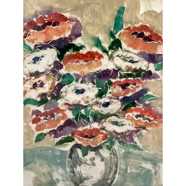 Late 20th Century Vintage Framed Floral Still Life Painting For Sale - Image 5 of 12