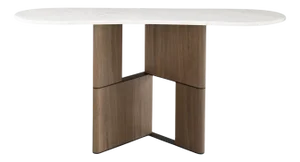 Tetris Walnut and Marble Console Table by Morica Design