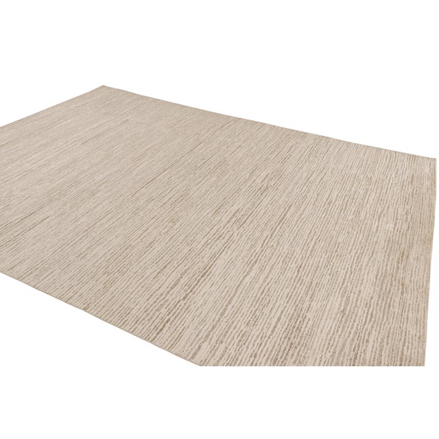 Rug & Kilim Rug & Kilim’s Contemporary Textural Rug With Beige and Cream White Tones For Sale - Image 4 of 8