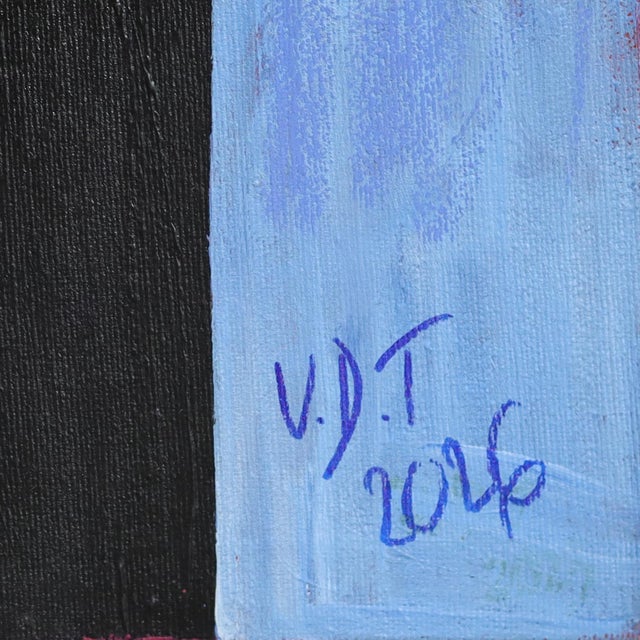 Rainy Apartment 2 - Original Abstract Figurative Mixed Media Acrylic and Oil Pastel Painting on Canvas by Valerie Etitinwo For Sale - Image 9 of 9