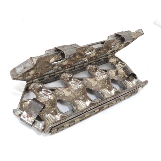 Mid 20th Century Vintage Metal 4 Roosters - Chickens Chocolate Factory Mold For Sale - Image 5 of 13