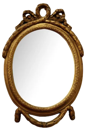 Small Rococo Oval Gilt Wall Mirror, 1880s
