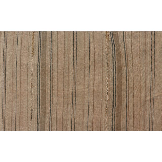 Taupe Turkish Vintage Kilim Rug With in Earthy Tones With Stripes 7'6" X12'8" For Sale - Image 8 of 10