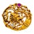 Antique Art Nouveau 18k Gold Chimera Brooch, Ruby & Diamond - Andre Kauffer For Sale