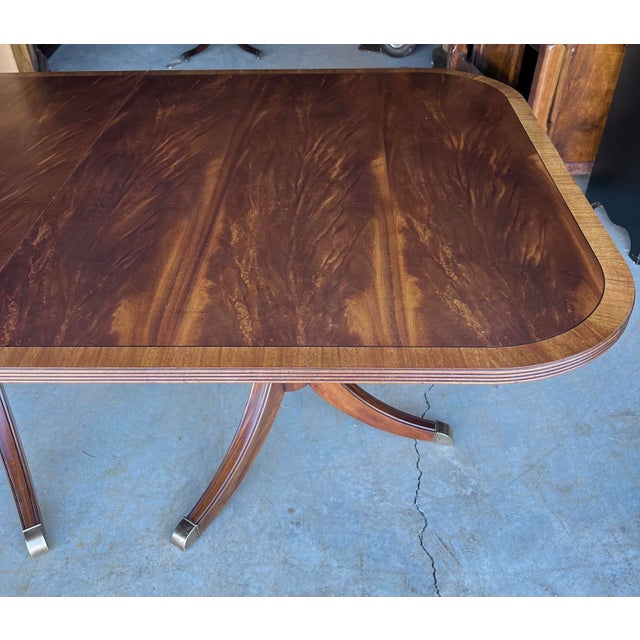 Ethan Allen Mahogany Double Pedestal Abbott Dining Table Chairish