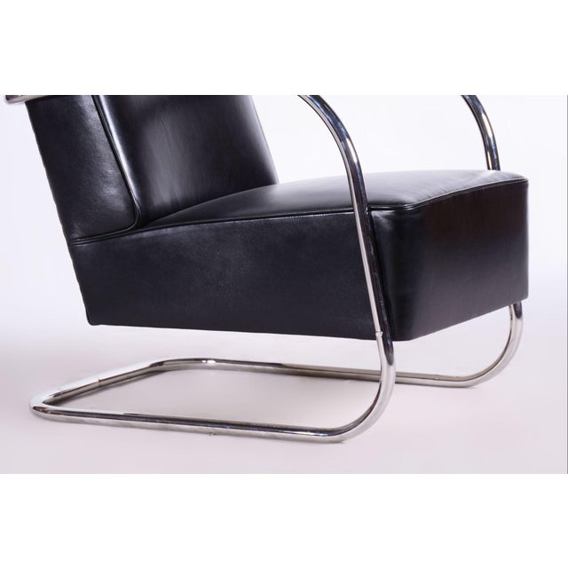 Metal Bauhaus Seating Set in Chrome and Leather from Mücke Melder, Czech, 1930s, Set of 3 For Sale - Image 7 of 18