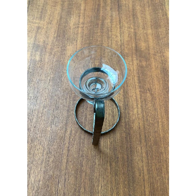 Mid-Century Danish Metal and Glass Candleholder, 1960s For Sale - Image 5 of 18