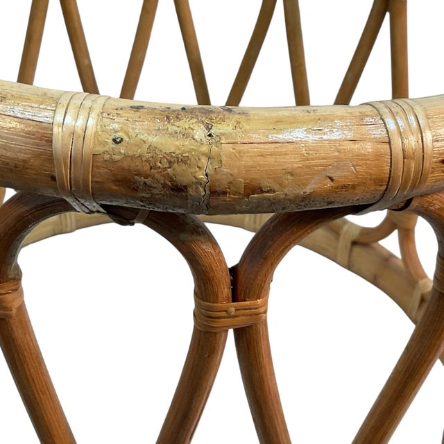 1970s Rattan Bamboo Plant Stand Base Set of 2 Decor For Sale - Image 13 of 16