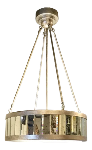 Modern Antiqued Mirror Pendant Light