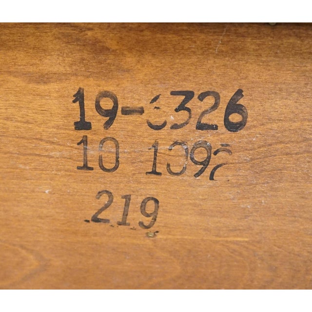 Ethan Allen Country Craftsman Solid Knotty Pine Early American Country French 62" Buffet W. Lighted Display China Cabinet 19-6326 / 19-6328 For Sale - Image 14 of 15