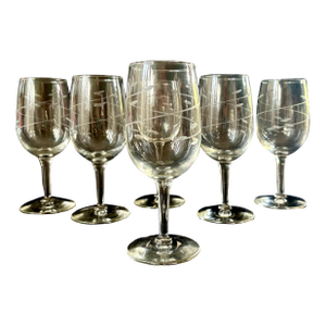 Vintage Mid Century Modern Libbey Glass “Interlude” Wine Glasses - Set of 6