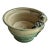 Handmade Green and Ivory Pottery Bowl For Sale