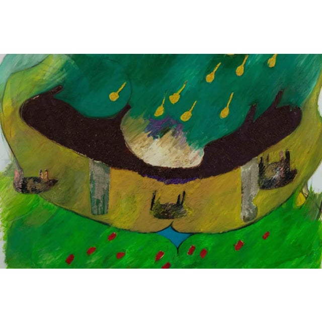 Contemporary Claudio Bissattini, Representation of the Countryside, Original Acrylic on Canvas, 1980s For Sale - Image 3 of 4