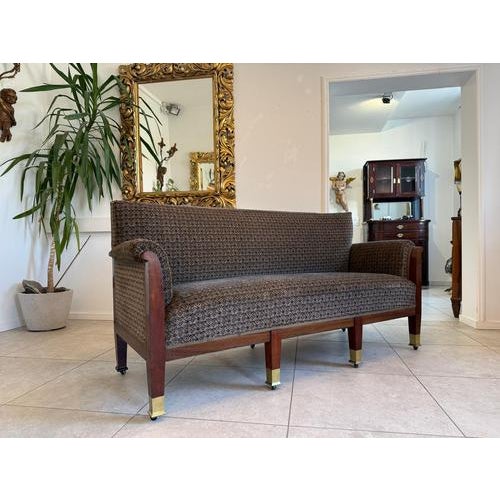 Restored Art Nouveau Sofa/Divan, Original Piece. Dimensions: Height x Width x Depth 92 x 185 x 66 x Seat Height 47 cm. For...