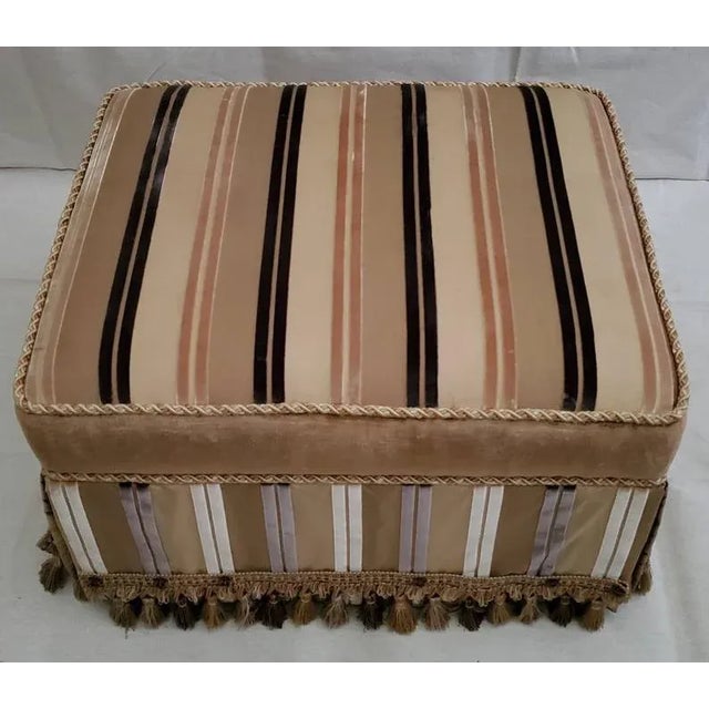Upholstered Custom Rectangular Ottoman or Vanity Stool For Sale - Image 4 of 11