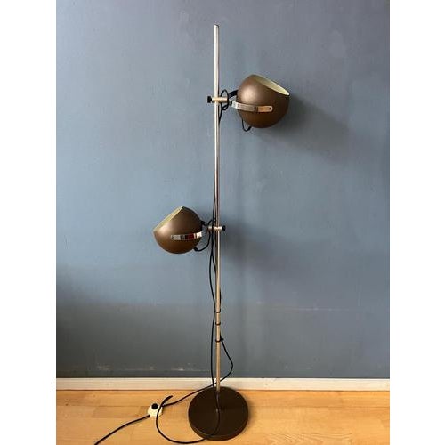 Brown Vintage Mat Brown Eyeball Floor Lamp, 1970s For Sale - Image 8 of 13