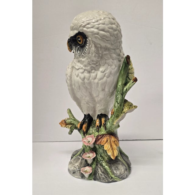 1980s Vintage White Porcelain Owl by Ronzan From Italy ,Signed. For Sale - Image 5 of 12