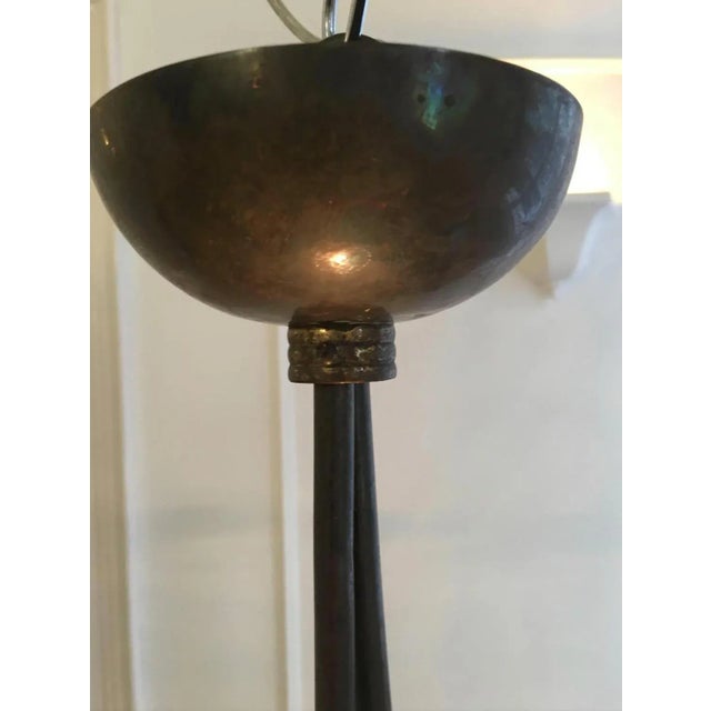 Gold Art Deco Italian Chandelier attributed to Ercole Barovier, Murano, 1940s For Sale - Image 8 of 11