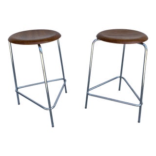 Vintage 1969 Pair of Model M3170 Fritz Hansen Dot Stools For Sale