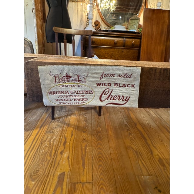 Late 20th Century Henkel Harris Georgian-Style Solid Cherry Wood Double Pedestal Extension Dining Table. For Sale - Image 11 of 12