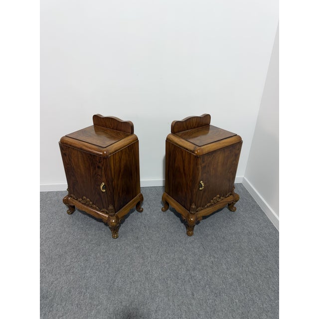 Italian Art Deco Bedside Tables, 1940, Set of 2 For Sale - Image 3 of 12