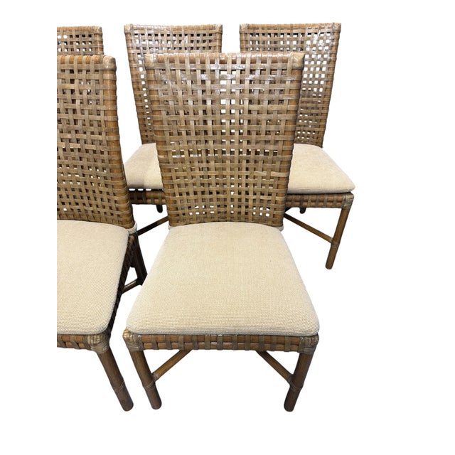 Late 20th Century Ste/6 McGuire High Back Leather Dining Chairs For Sale - Image 5 of 12