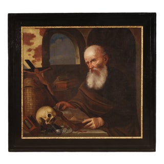 Flemish Artist, Saint Jerome in His Study, 1630, Oil on Canvas, Framed For Sale