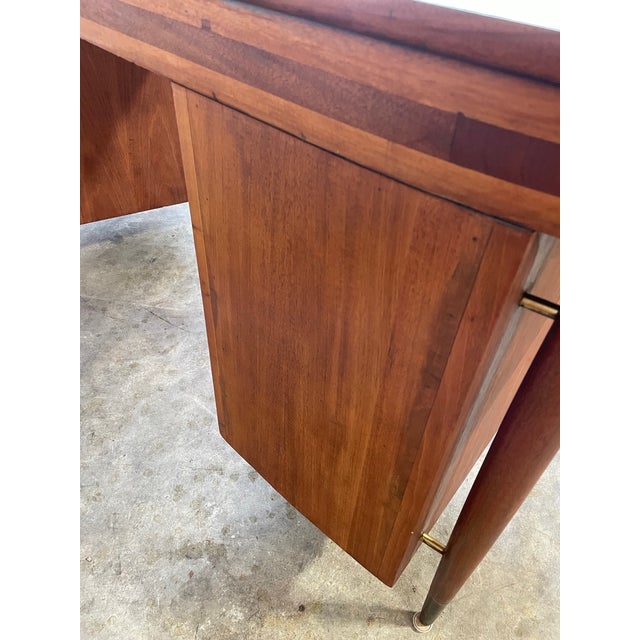 Brown Mid Century Modern Kidney Shaped Desk For Sale - Image 8 of 12