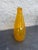 Hand blown yellow glass vase with white cane webbing made by John Gecei. The artist initials is incised on the bottom of...