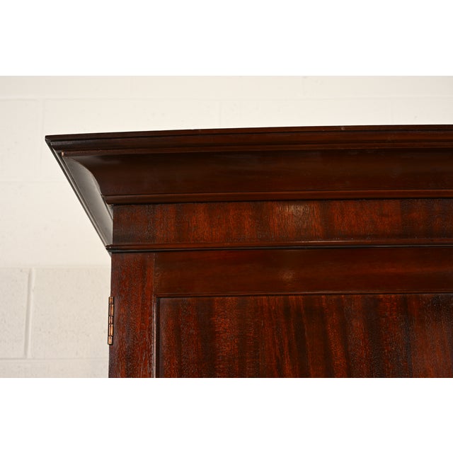Brown Baker Furniture Federal Mahogany Armoire Dresser or Linen Press For Sale - Image 8 of 18