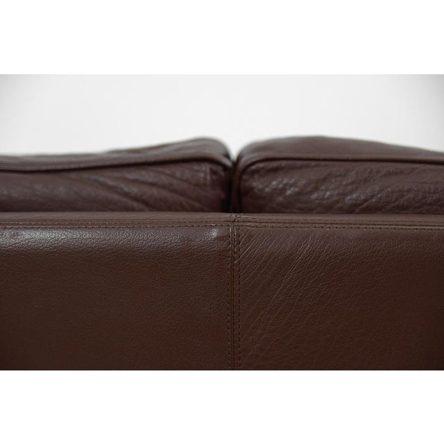 Vintage Scandinavian Brown Leather Sofa, 1970s For Sale - Image 9 of 18