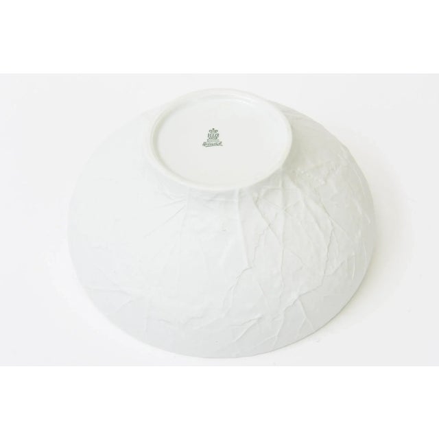 Vintage Hallmarked Heinrich Bavaria Porcelain White Bisque Bowl With Textured Organic Design MCM For Sale - Image 9 of 10