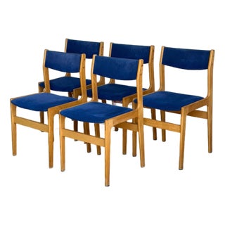 Mid 20th Century Set of 5 Danish Modern Dining Chairs in the Style of Erik Buch For Sale