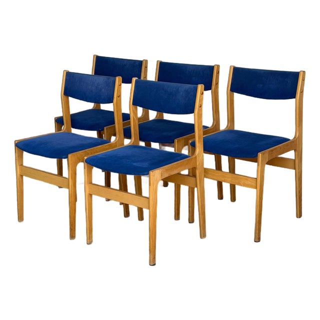 Mid 20th Century Set of 5 Danish Modern Dining Chairs in the Style of Erik Buch For Sale