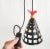 Contemporary Handmade Ceramic Black Cage, Pendant Light in Red and Yellow Bead Detailing For Sale - Image 4 of 7