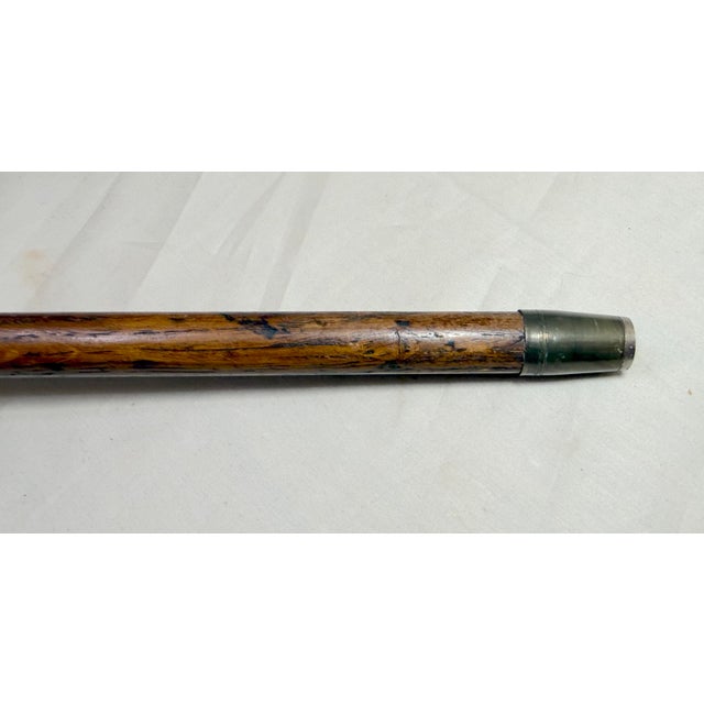 Antique 1800's Hand Carved Nut Wood Sterling Silver Man Face Walking Stick Cane For Sale - Image 13 of 17