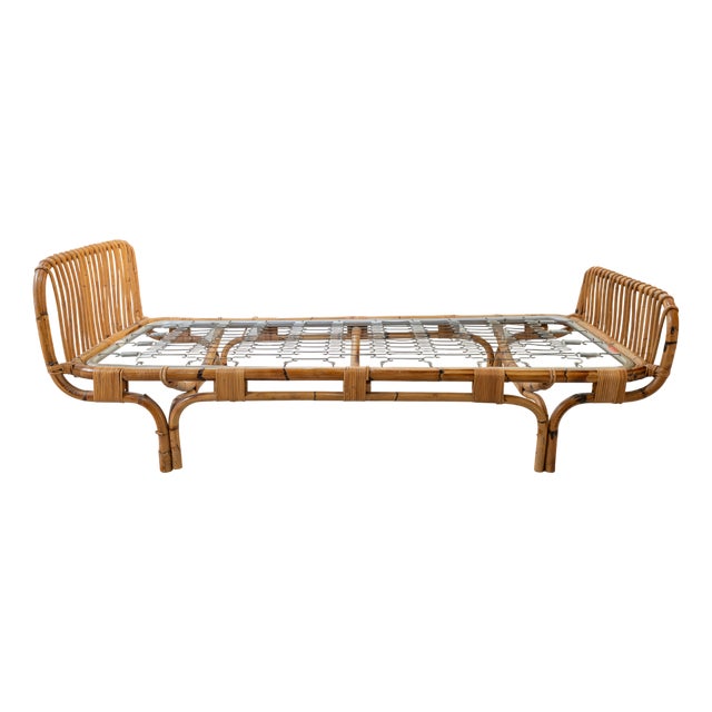 Italian Bamboo Bed or Daybed, 1960s For Sale