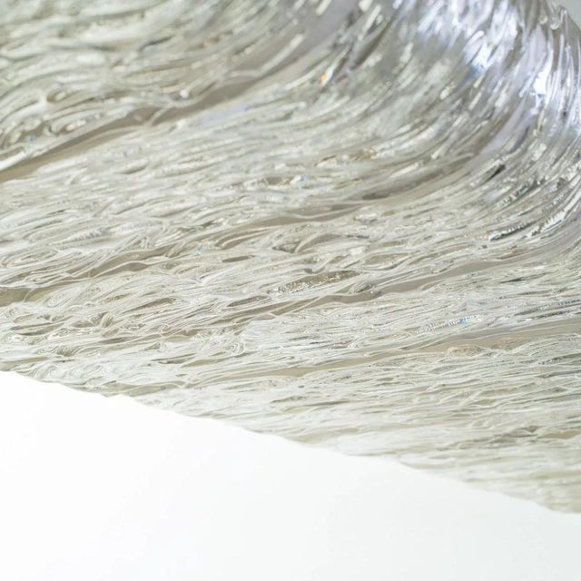 Large Italian Textured Glass Chandelier For Sale - Image 9 of 13