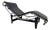 Vintage LC4 Chaise Lounge in Black Leather by Le Corbusier, 1970s For Sale