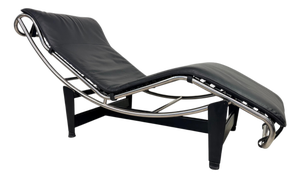 Vintage LC4 Chaise Lounge in Black Leather by Le Corbusier, 1970s