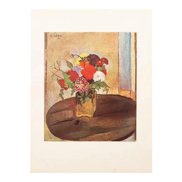 Rare 1947 Suzanne Valadon "Flowers", First Edition Parisian Lithograph For Sale