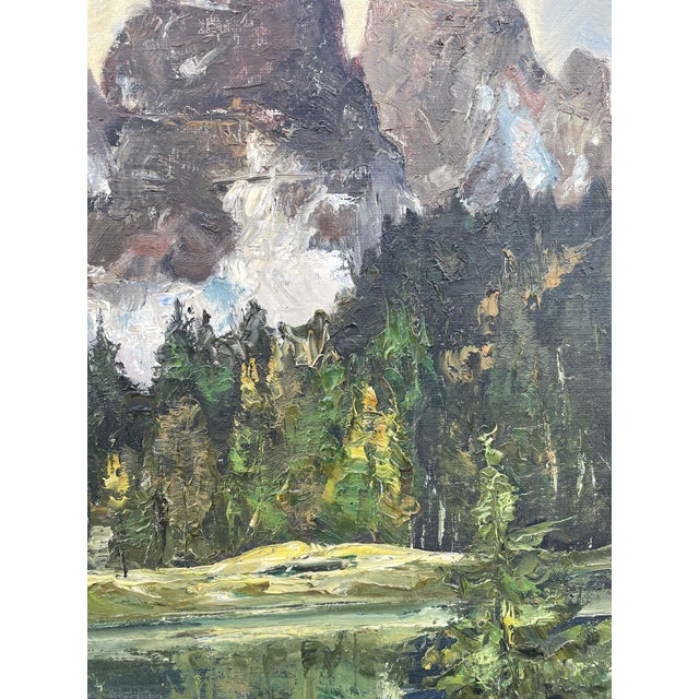 1930s Willy Angele, Three Peaks of Lavaredo, Italian Dolomites, 1950s, Oil on Canvas For Sale - Image 5 of 15