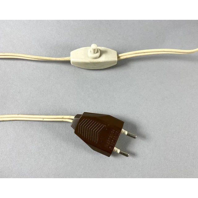 Large Vintage Art Glass Table Lamp in Brass & Ceramic with Shade For Sale - Image 10 of 11