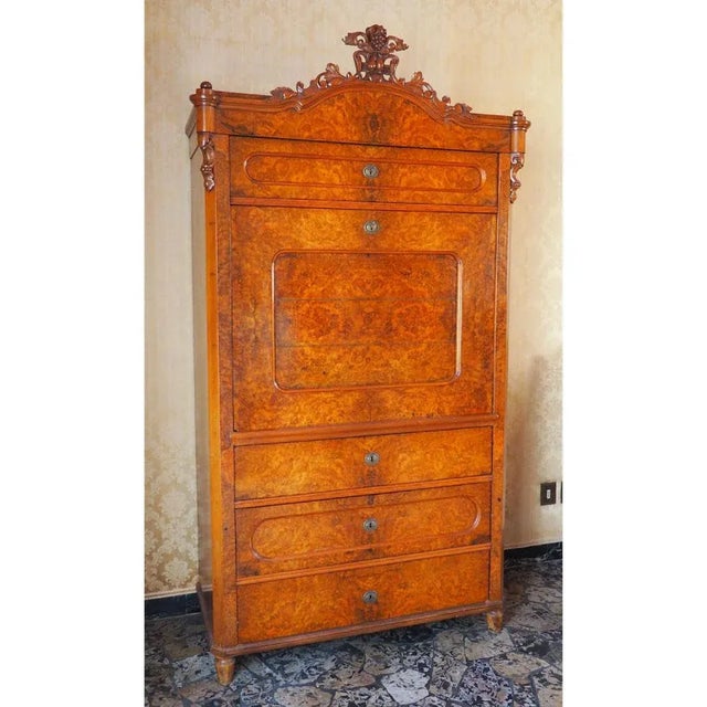 Vintage Secretary in Walnut For Sale - Image 3 of 6