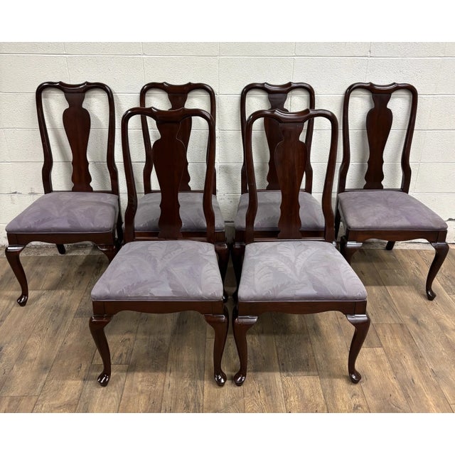 Traditional Vintage Ethan Allen Georgian Court Dining Side Chairs - Set of 6 For Sale - Image 3 of 16