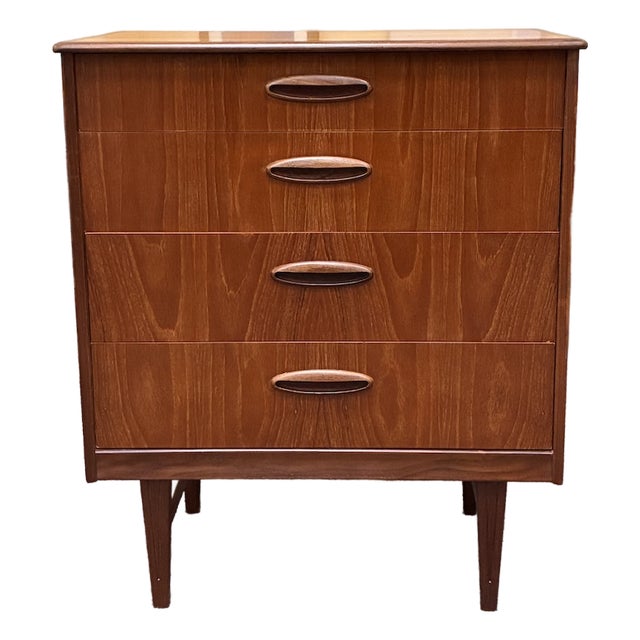 European Mid Century Modern Teak Chest of Drawers c.1960 For Sale