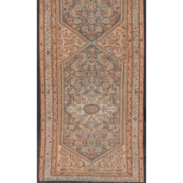 Antique Persian Malayer Runner With All-Over Sub-Geometric Medallion Design 3'1 X 13'0 For Sale - Image 4 of 13