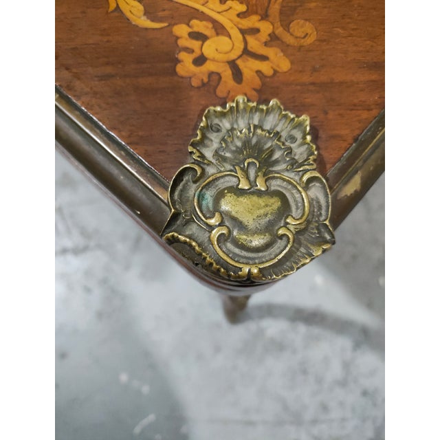 Early 20th Century French Louis XV Style Marquetry Convertible Game Table With Chess & Backgammon For Sale - Image 16 of 17