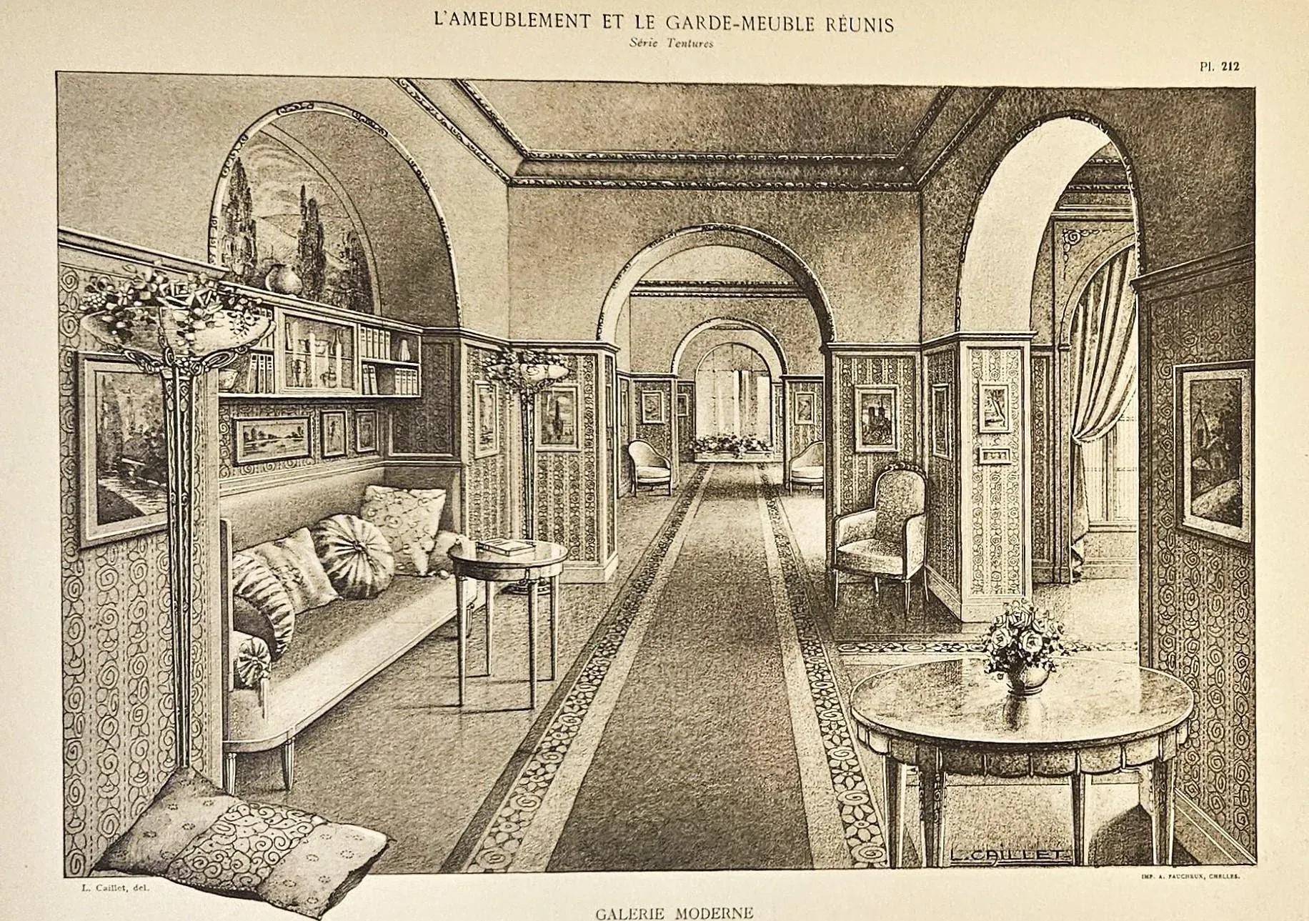 Architecture d'Intérieur et Décoration 1920s French Antique Art Deco Architectual Interior Design